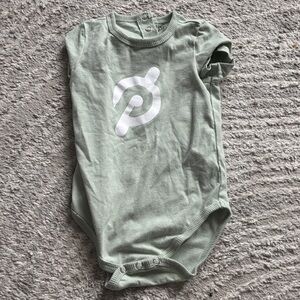 Peloton Sage Green Baby Onesie with White Logo - 3-6 months